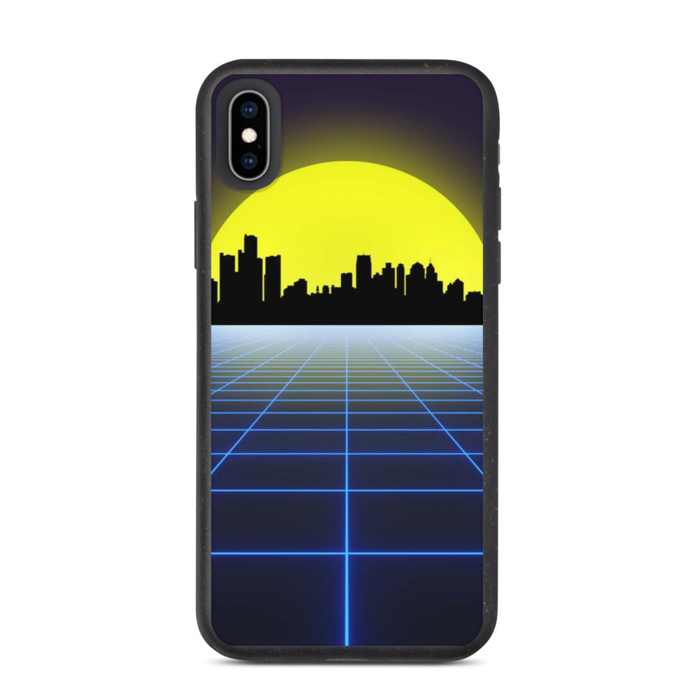 Vaporwave City Skyline Biodegradable Phone Case