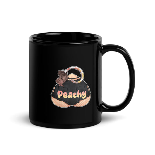 Peachy Black Glossy Mug