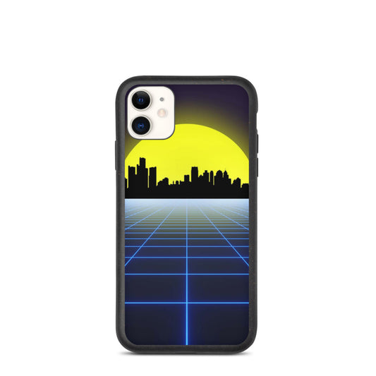Vaporwave City Skyline Biodegradable Phone Case