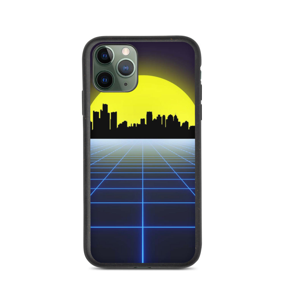 Vaporwave City Skyline Biodegradable Phone Case