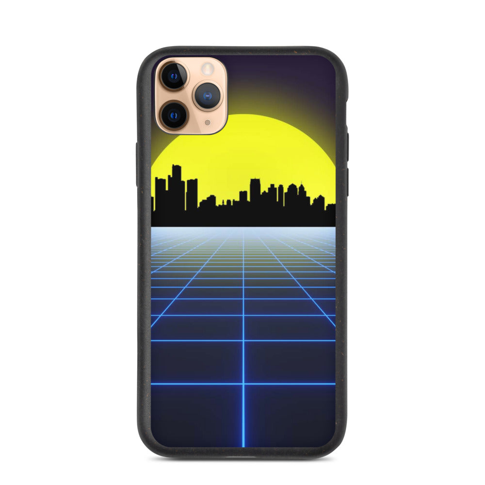 Vaporwave City Skyline Biodegradable Phone Case