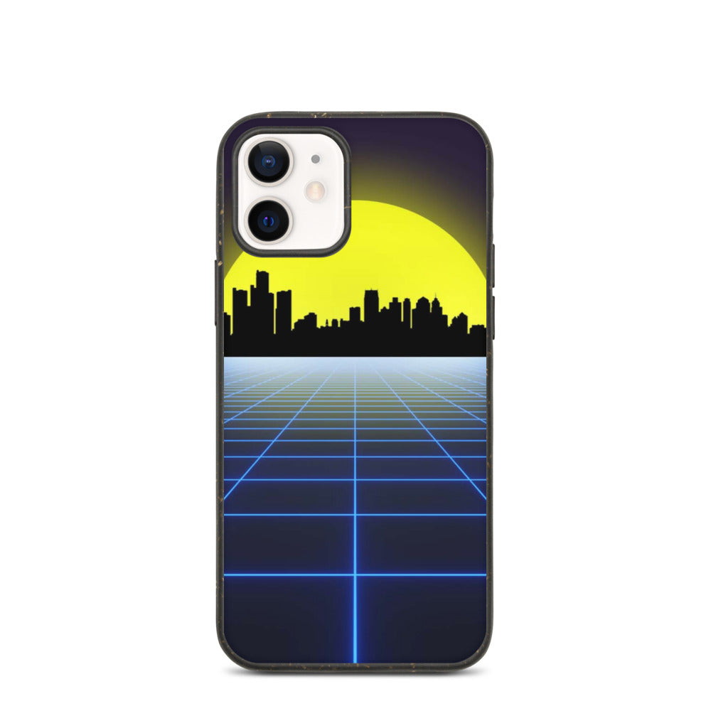 Vaporwave City Skyline Biodegradable Phone Case