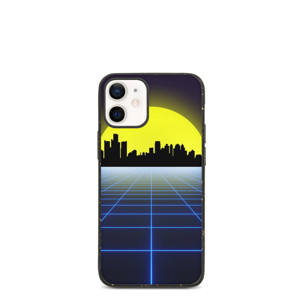 Vaporwave City Skyline Biodegradable Phone Case