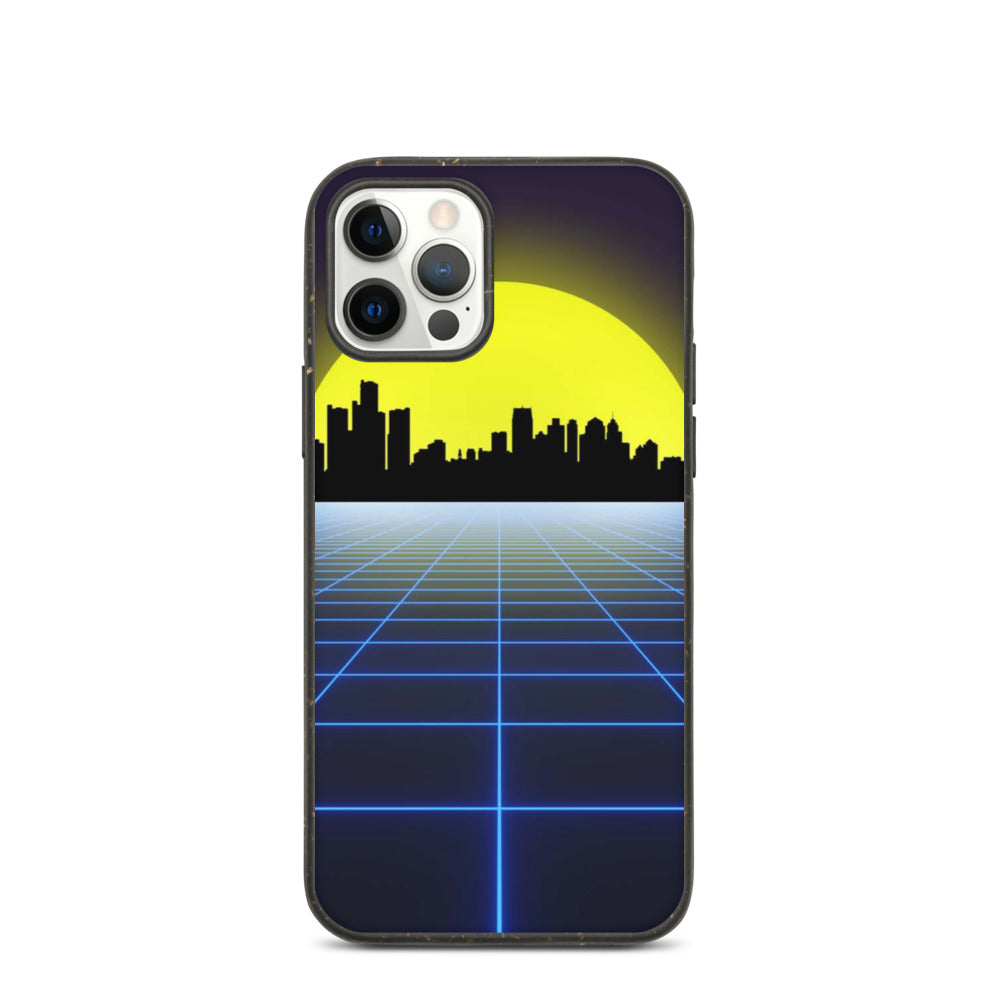Vaporwave City Skyline Biodegradable Phone Case