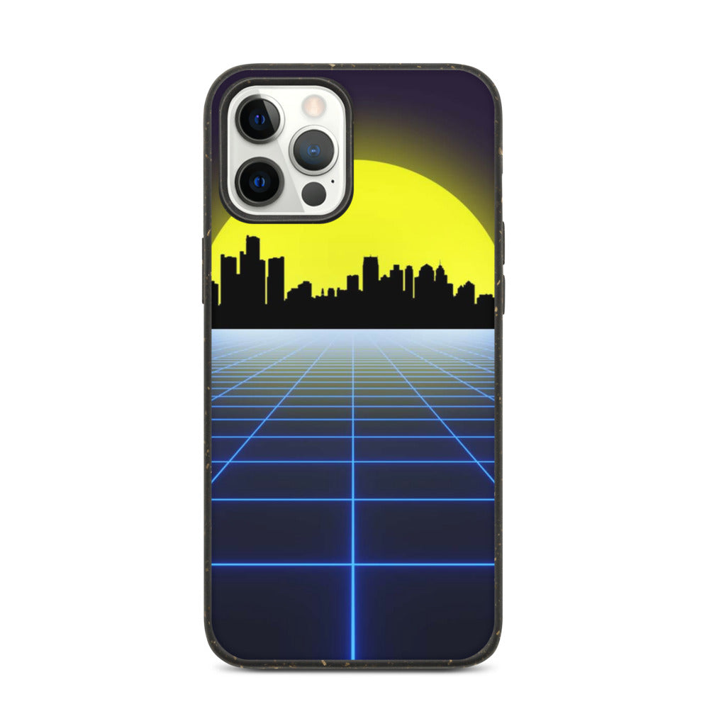 Vaporwave City Skyline Biodegradable Phone Case