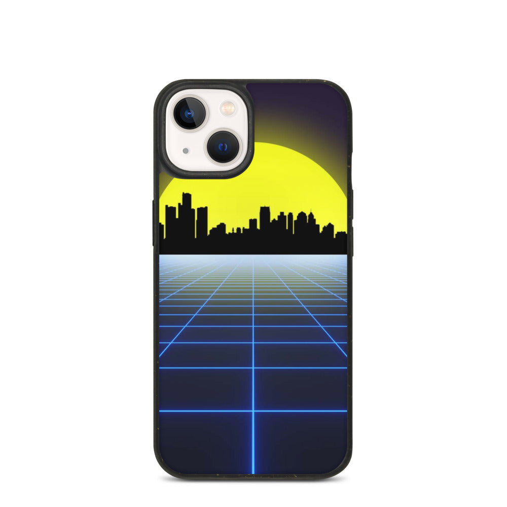 Vaporwave City Skyline Biodegradable Phone Case