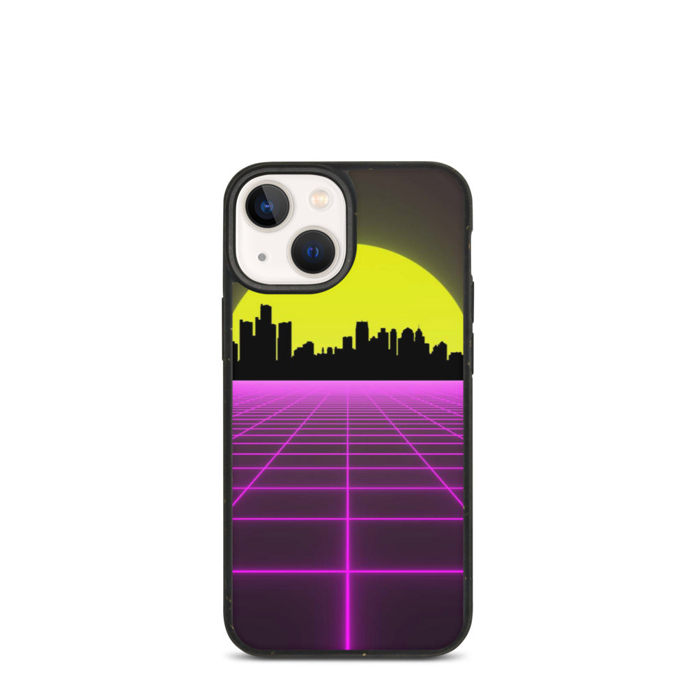 Vaporwave City Skyline Purple Biodegradable phone case
