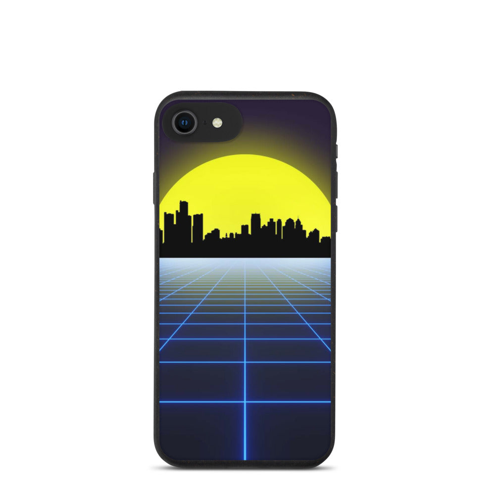 Vaporwave City Skyline Biodegradable Phone Case