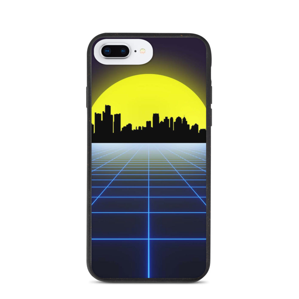 Vaporwave City Skyline Biodegradable Phone Case