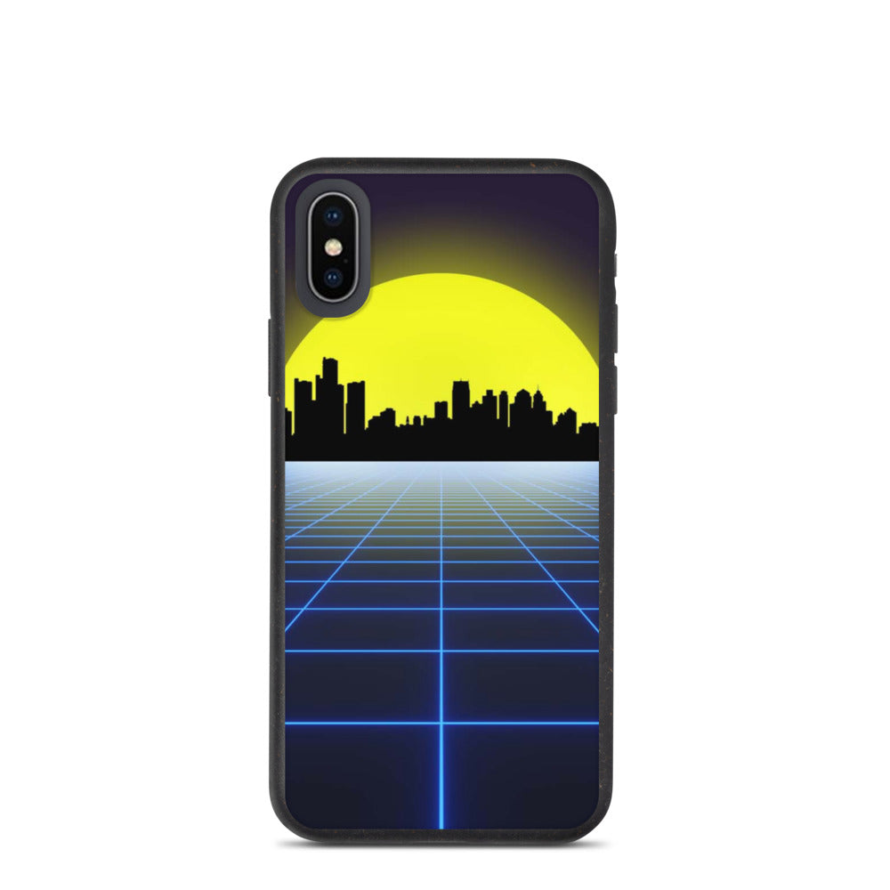 Vaporwave City Skyline Biodegradable Phone Case