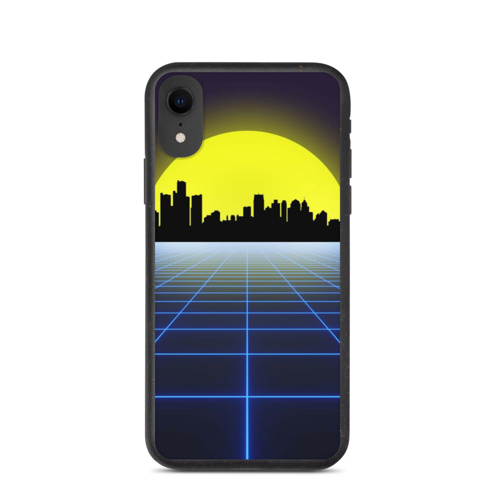 Vaporwave City Skyline Biodegradable Phone Case