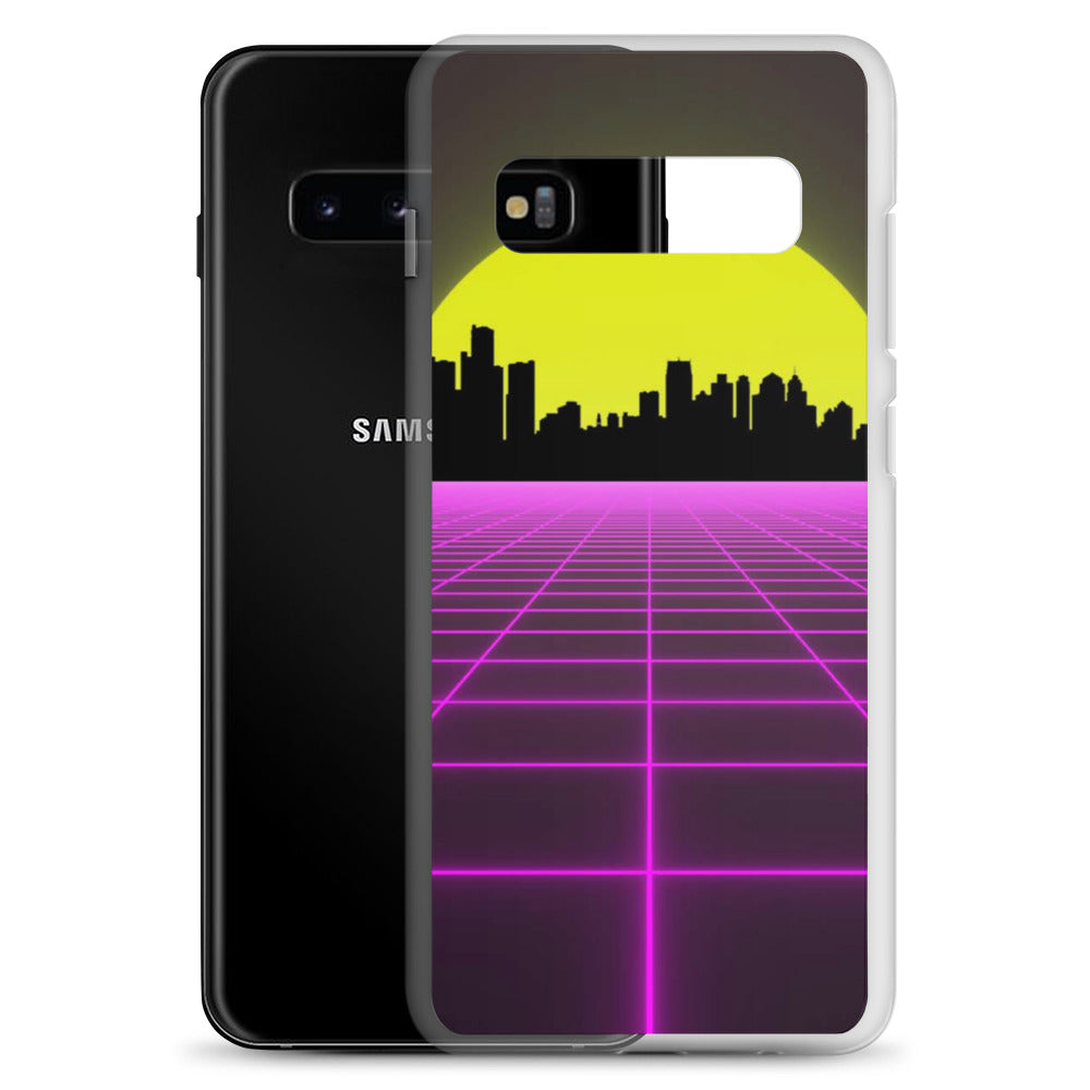 Vaporwave City Skyline Purple Samsung Case