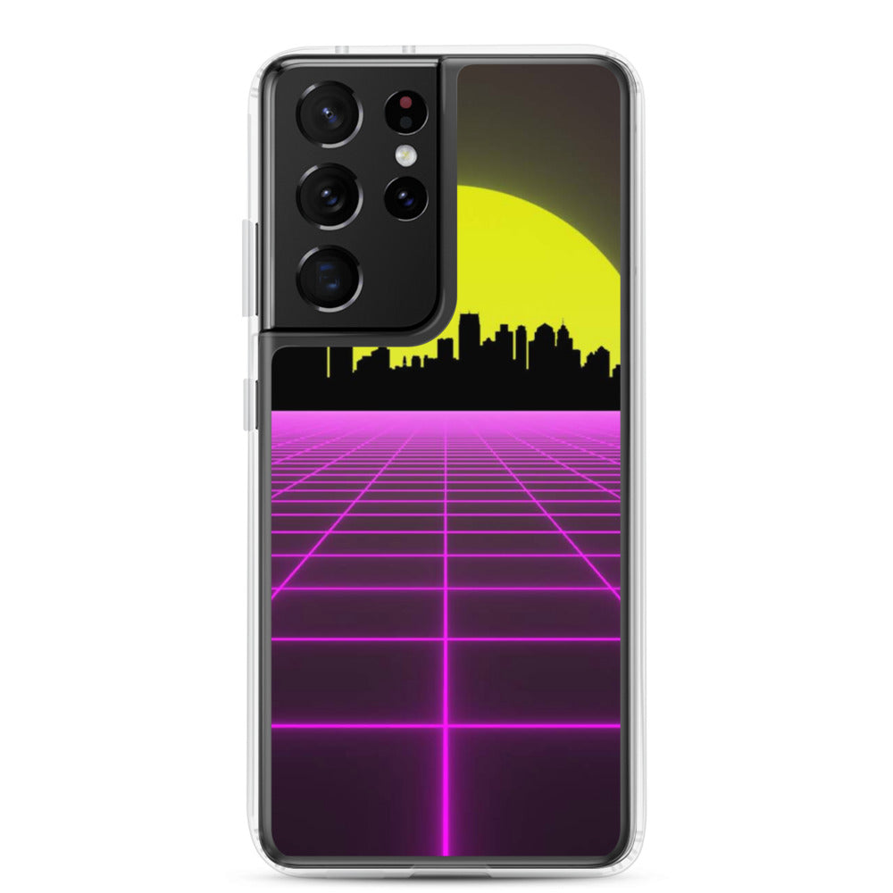 Vaporwave City Skyline Purple Samsung Case